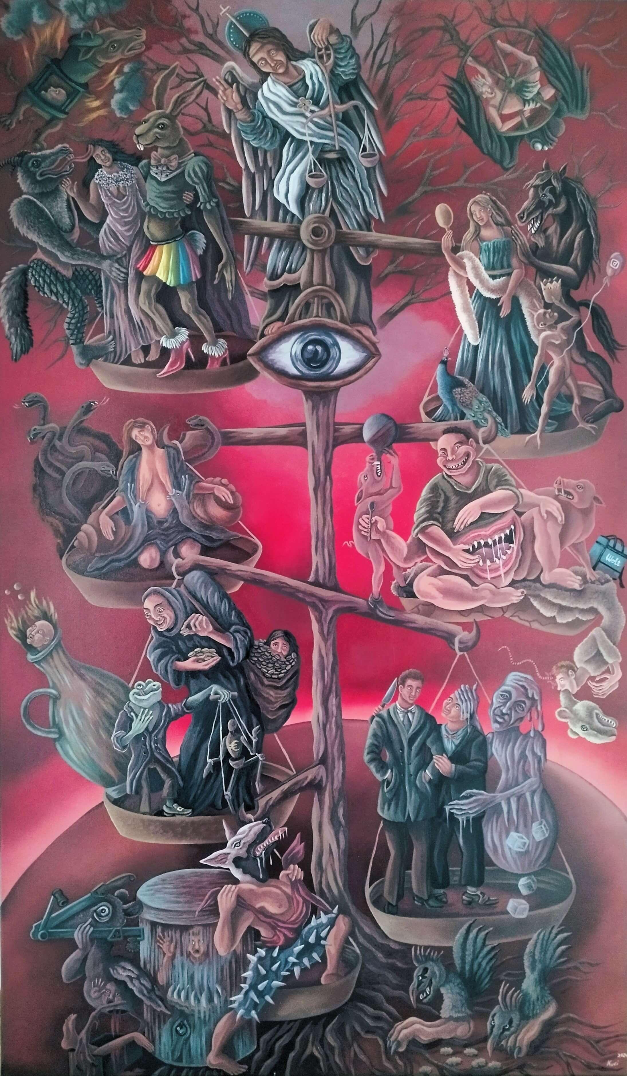 1 Sedem smrtnih grehov 2024 olje na platnu 170 x 100 cm