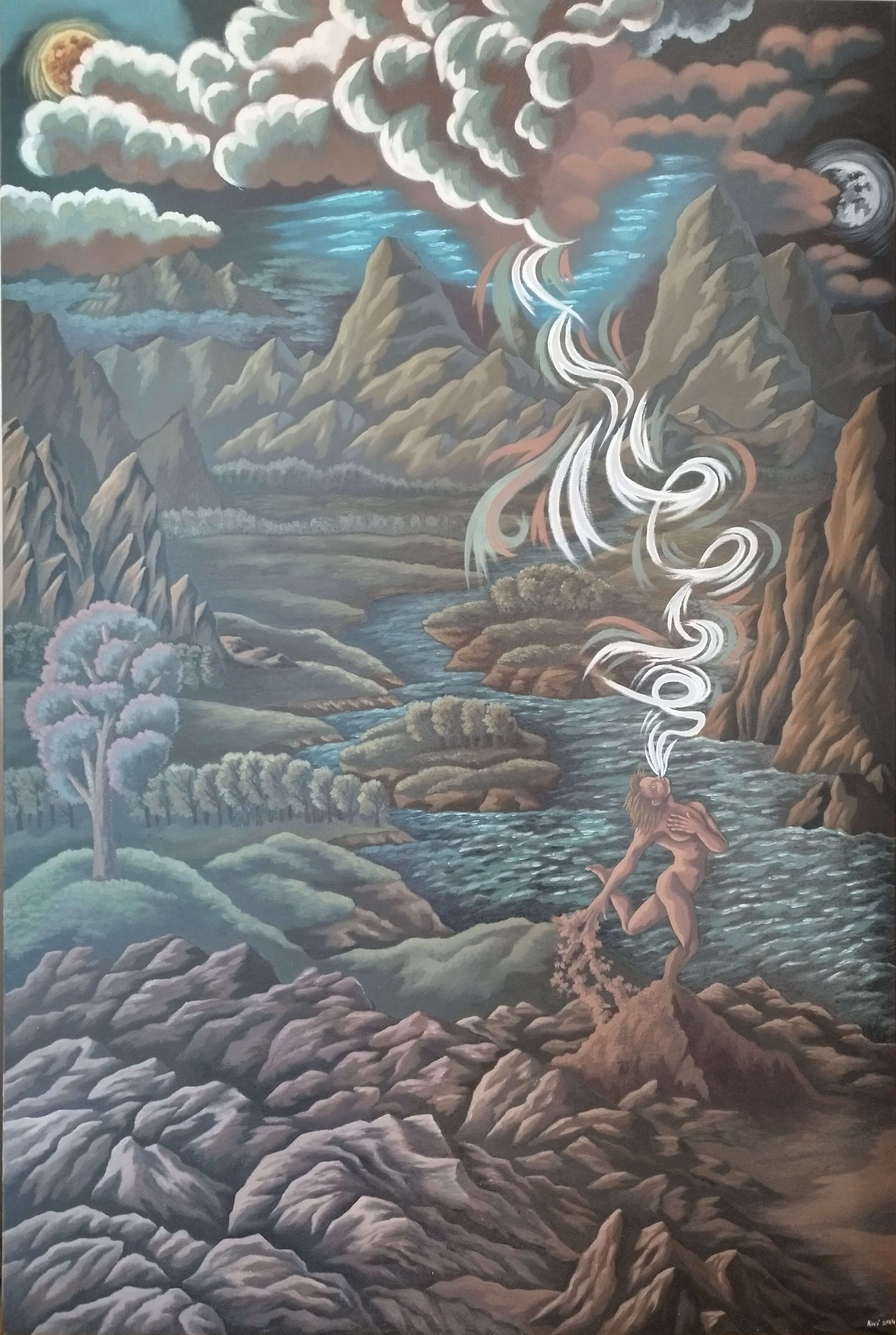 3 Stvarjenje Adama 2024 olje na platnu 160 x 100 cm