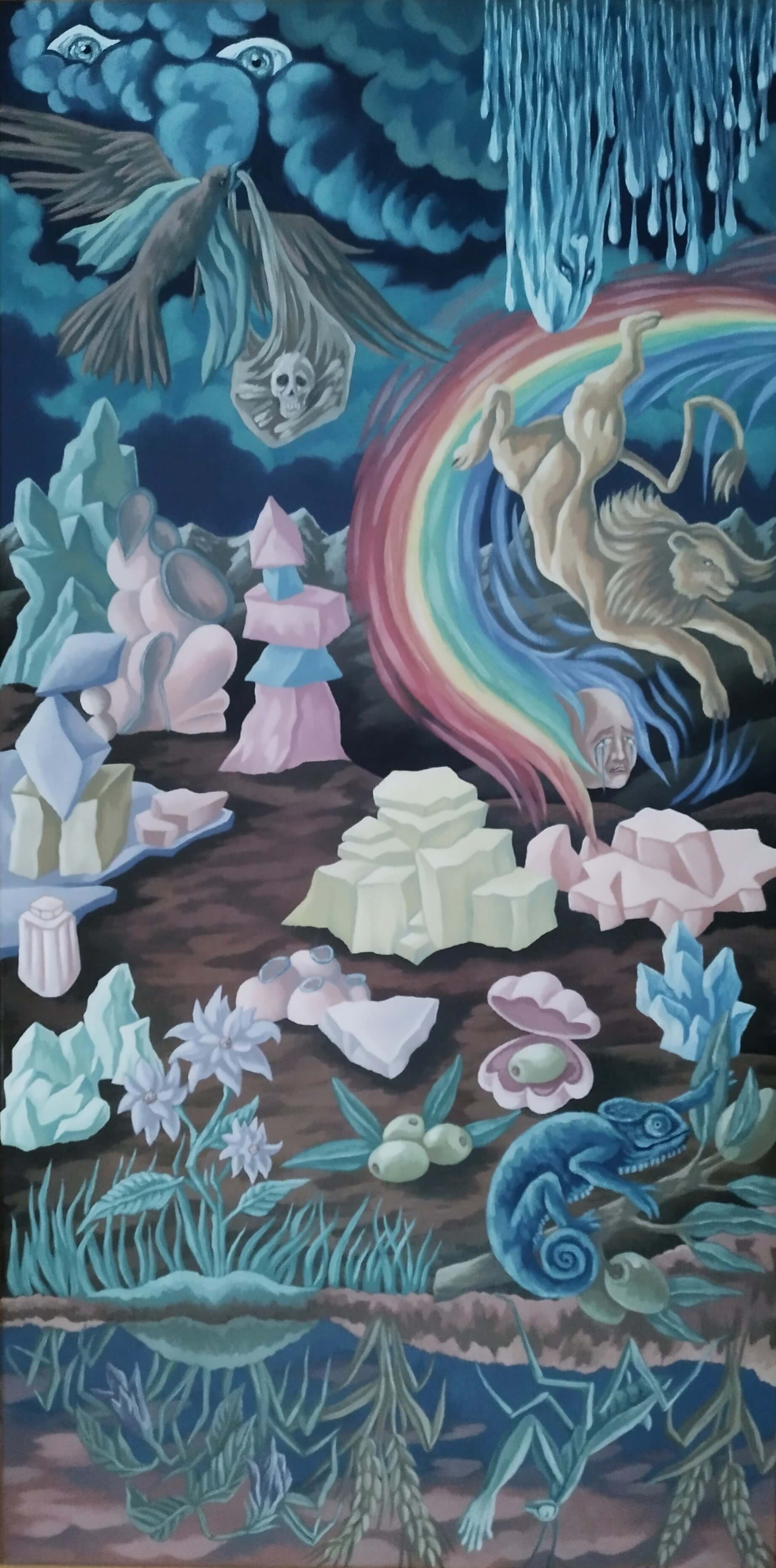 6 Zaobljuba 2024 desno platno triptiha  Vizije o Gospodu  olje na platnu 100 x 50 cm